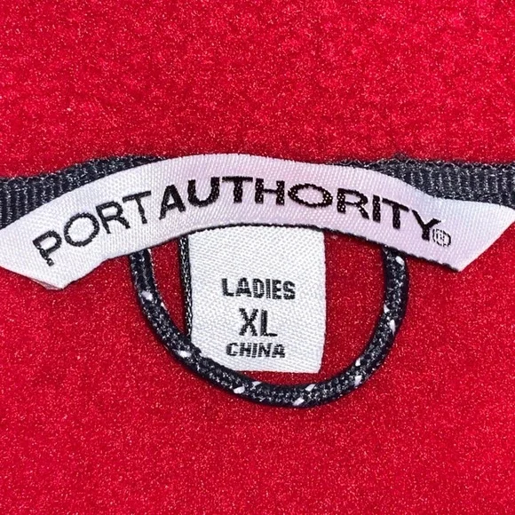 American Red Cross Port Authority Red Fleece Jacket Women's XL Full Zip Pockets - Picture 3 of 4